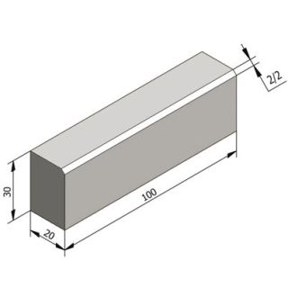 BORDURE 100X30X20 CH2/2 GRIS