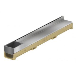 CANIVEAU ACO EUROLINE 60 DISCRET INOX AVEC ACCES 